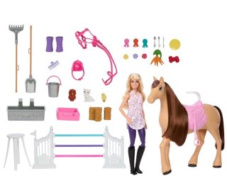 Lalka barbie zestaw ze stajnią, koniem i akcesoriami