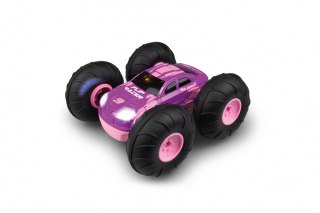 Pojazd zdalnie sterowany rc stunt car flip racer - różowy