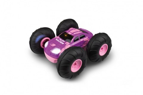Pojazd zdalnie sterowany rc stunt car flip racer - różowy