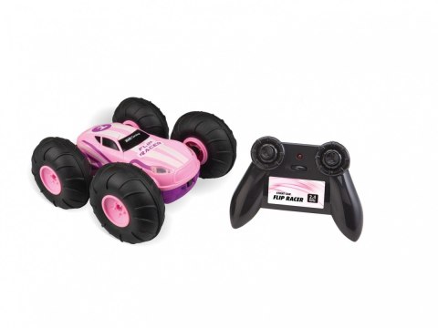 Pojazd zdalnie sterowany rc stunt car flip racer - różowy