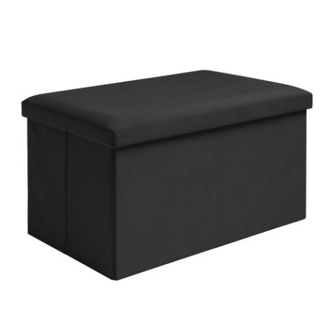 Pufa welurowa czarna 60x30x30 cm Ruhhy 25995