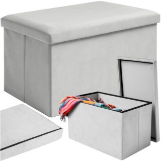 Pufa welurowa szara 60x30x30 cm Ruhhy 25994