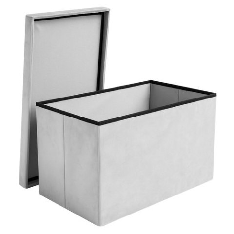 Pufa welurowa szara 60x30x30 cm Ruhhy 25994
