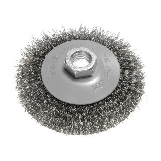 Szczotka druciana tarczowa 100 mm, drut karbowany, stalowy, M14