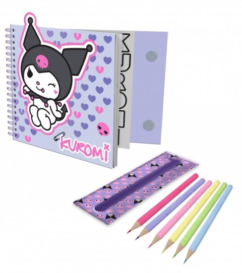 Zestaw kreatywny kuromi hello kitty z kredkami