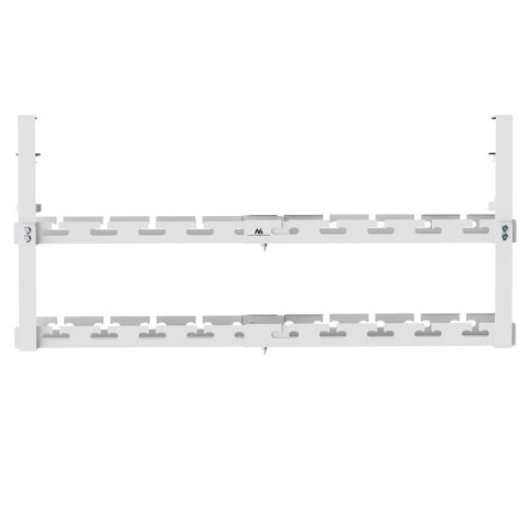 Organizer podbiurkowy na kable Maclean, max. obciążenie 5kg, max. 728mm, 2 poziomy, biały, MC-102 W