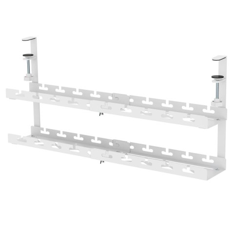 Organizer podbiurkowy na kable Maclean, max. obciążenie 5kg, max. 728mm, 2 poziomy, biały, MC-102 W