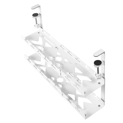 Organizer podbiurkowy na kable Maclean, max. obciążenie 5kg, max. 728mm, 2 poziomy, biały, MC-102 W