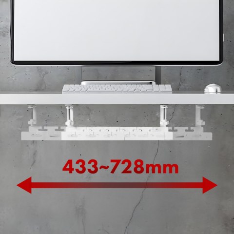 Organizer podbiurkowy na kable Maclean, max. obciążenie 5kg, max. 728mm, biały, MC-103 W