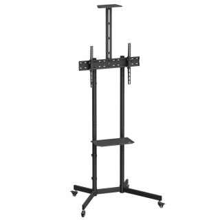Stand / wózek do TV Maclean, półka na kamerę, na kółkach, 37-70", max. obciążenie 45kg/5kg półka, max. VESA 600x400, MC-113 B