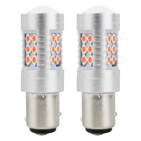 Żarówki led canbus 3030 24smd 1157 bay15d pr21/5w czerwone 12v 24v amio-02579