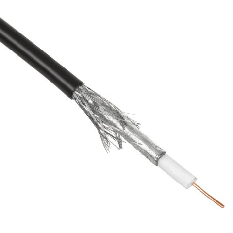 Kabel przewód koncentryczny antenowy/satelitarny Maclean, żelowany, ziemny, zewnętrzny, RG6, 75Ohm, 100M, MCTV-477