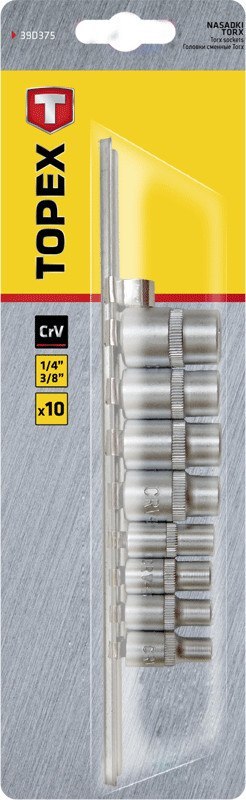 Nasadki Torx 1/4", 3/8", zestaw 9 szt.