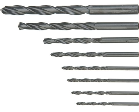 Wiertła do metalu HSS, 3.0-10.0 mm, zestaw 8 szt.