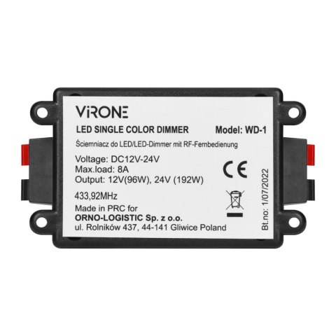Ściemniacz do LED 12-24VDC RF z pilotem