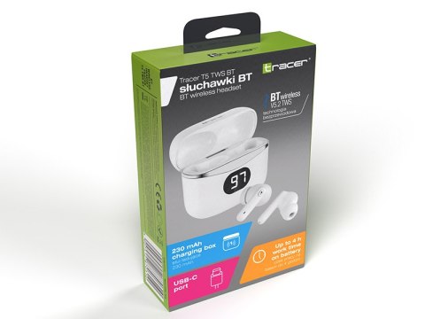 Słuchawki TRACER T5 TWS BT WHITE