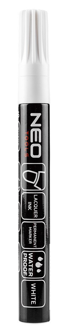Marker budowlany, biały, permanentny, wodoodporny, lakierowy, aluminiowy, wielokrotność 12 szt.