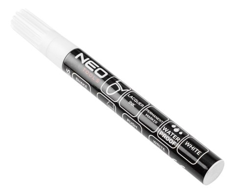 Marker budowlany, biały, permanentny, wodoodporny, lakierowy, aluminiowy, wielokrotność 12 szt.
