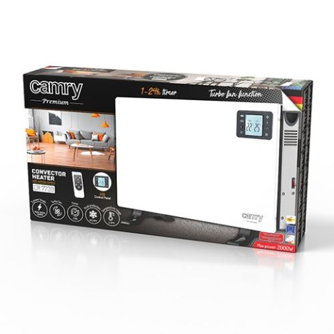 CR 7739 white Grzejnik konwektorowy lcd z pilotem