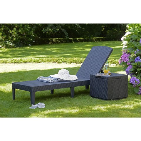 Leżak ogrodowy regulowany Jaipur Sun Lounger grafitowy