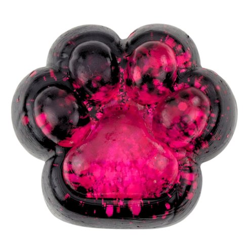 Gniotek Kocia Łapka Antystresowa Sensoryczna Squishy Czarna Różowy Brokat