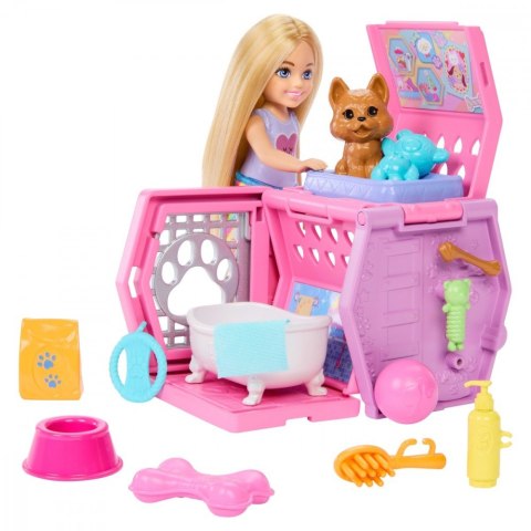 Lalka barbie chelsea transporter dla pieska