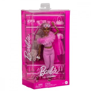 Lalka barbie deluxe style 4 różowy komplet z futerkiem