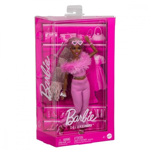Lalka barbie deluxe style 4 różowy komplet z futerkiem