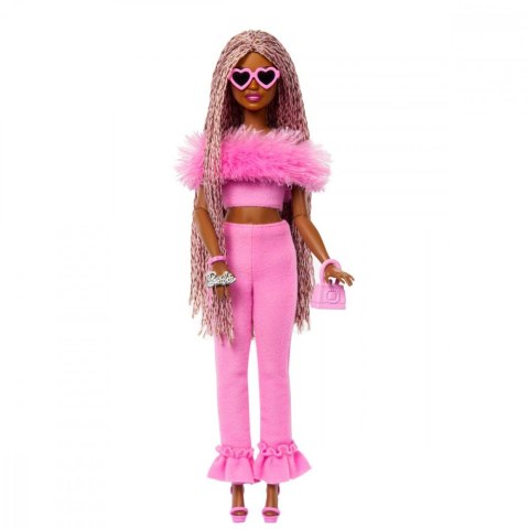 Lalka barbie deluxe style 4 różowy komplet z futerkiem