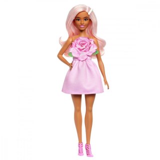 Lalka barbie fashionistas blondynka w różowej sukience