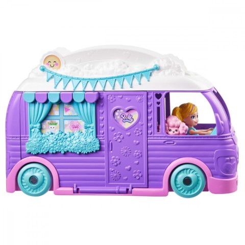 Zestaw figurek polly pocket glampingowy van kamper + laleczka