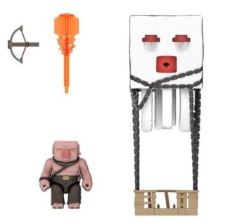 Zestaw z figurką minecraft atakujący ghast z pociskiem