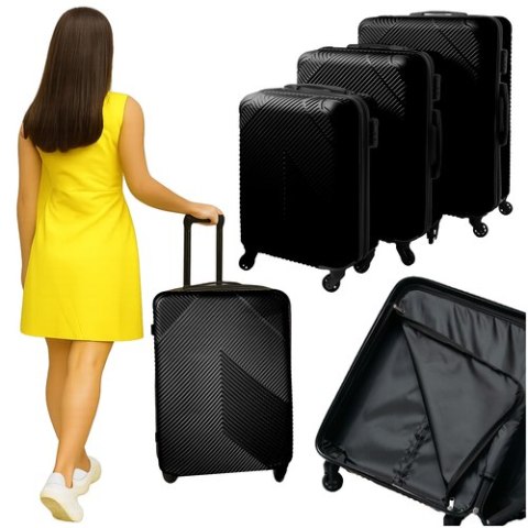 Zestaw walizek 3w1- czarne Trizand 26661