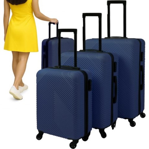 Zestaw walizek 3w1- granatowe Trizand 26664