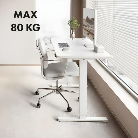 Biurko elektryczne regulacja wys. Ergo Office, max wys. 1160mm, max - 80 kg, bez blatu do pracy stojąco siedzącej, białe, ER-400