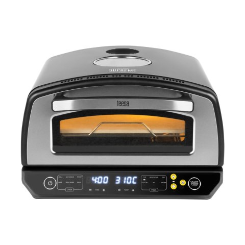 Piec do pizzy SUPREME ELITE 2200 W, 450 stopni, dwie grzałki, okno, LED, 33 cm, różna programy pieczenia