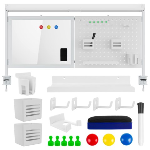 Przegroda biurkowa / organizer Ergo Office, max. obciążenie 10kg, biała tablica, szerokość 1116mm, biała, ER-301 W