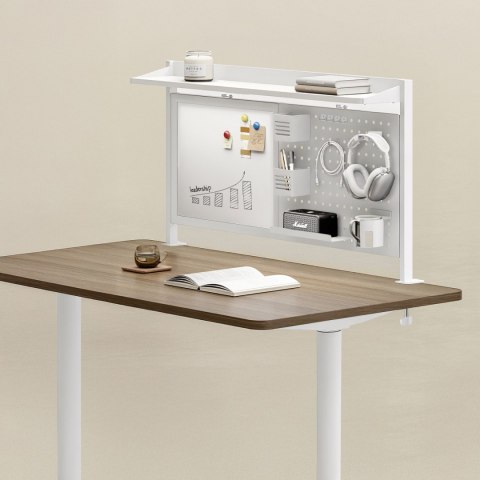 Przegroda biurkowa / organizer Ergo Office, max. obciążenie 10kg, biała tablica, szerokość 1116mm, biała, ER-301 W