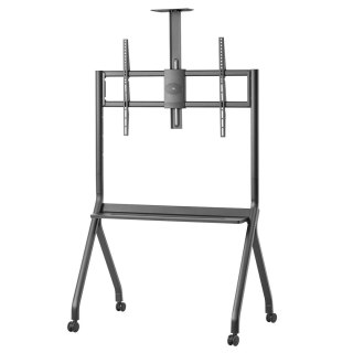 Stand / wózek do TV Maclean, półka na kamerę, na kółkach, 55-100", max. obciążenie 120kg/10kg półka, max. VESA 900x600, czarny,