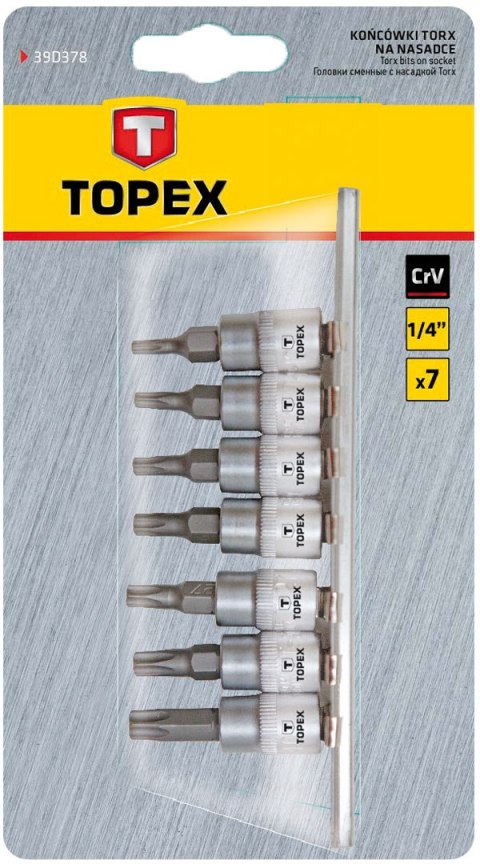 Końcówki Torx na nasadce 35 mm, zestaw 7 szt.