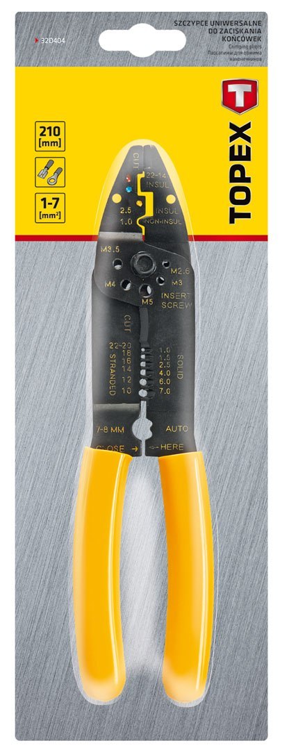 Szczypce do zaciskania końcówek 210 mm