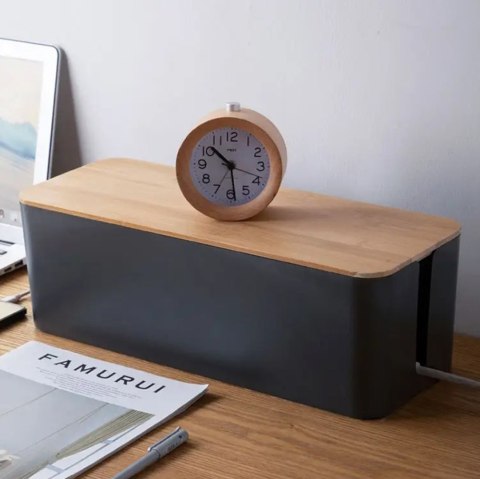 AG381D Organizer na kable listwy czarny