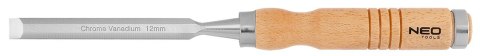 Dłuta 6, 12, 18, 24 mm, zestaw 4 szt. Uchwyt drewniany