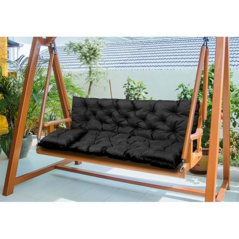 ZESTAW OGRODOWY 180x60x50CM + 2 PODUSZKI 42X42 CM CZARNY