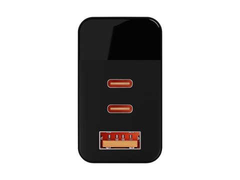 76-030# Ładowarka sieciowa gniazdo usb + usb-cx2 pd 65w gan czarna