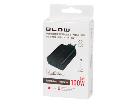 76-031# Ładowarka sieciowa gniazdo usb-cx4 pd 100w gan czarna