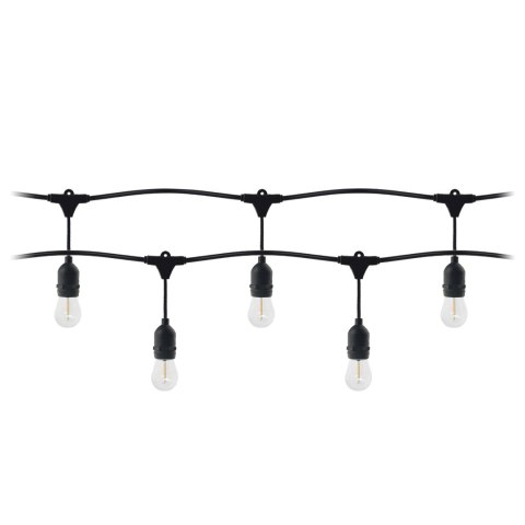 Girlanda oświetleniowa - 1 sznur 10 m (10 opraw) + 10 żarówek LED 1W E27, 3000K + 1 żarówka gratis