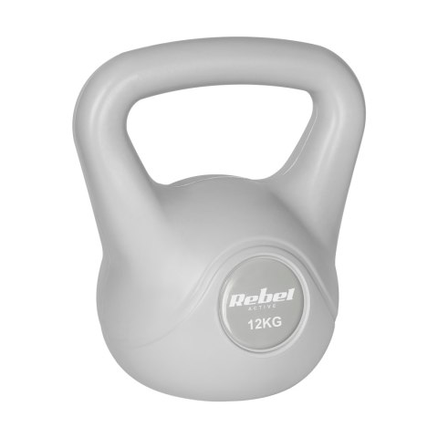 Kettlebell bitumiczny 12 kg szary REBEL ACTIVE