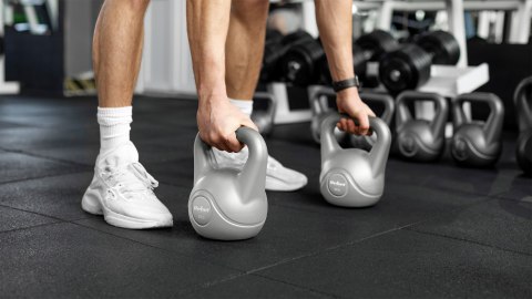 Kettlebell bitumiczny 12 kg szary REBEL ACTIVE