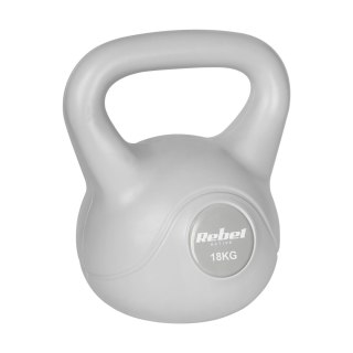 Kettlebell bitumiczny 18 kg szary REBEL ACTIVE